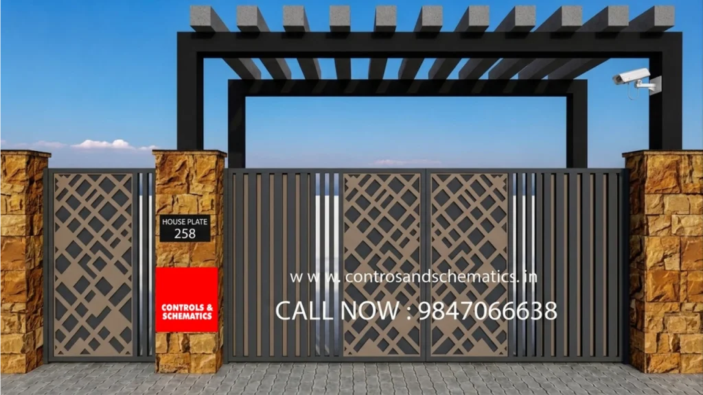 Contemporary home gate design Kerala