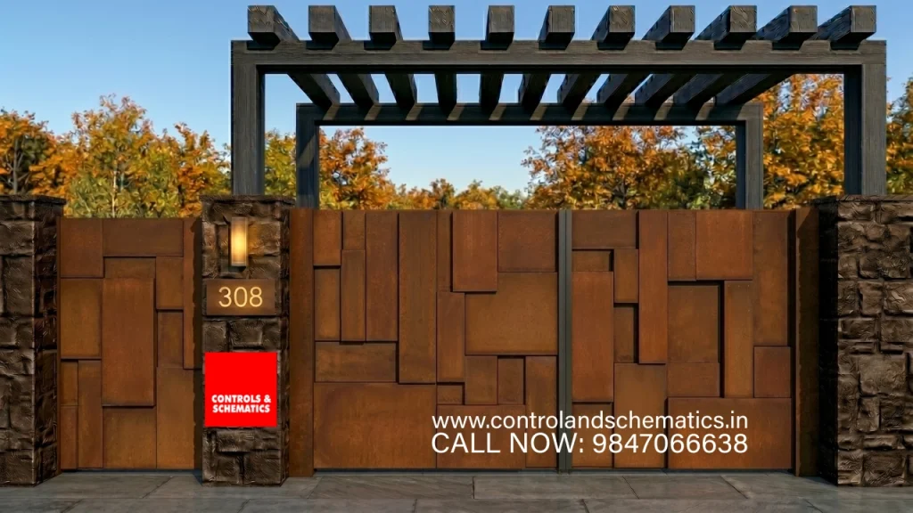 Corten steel contemporary gate