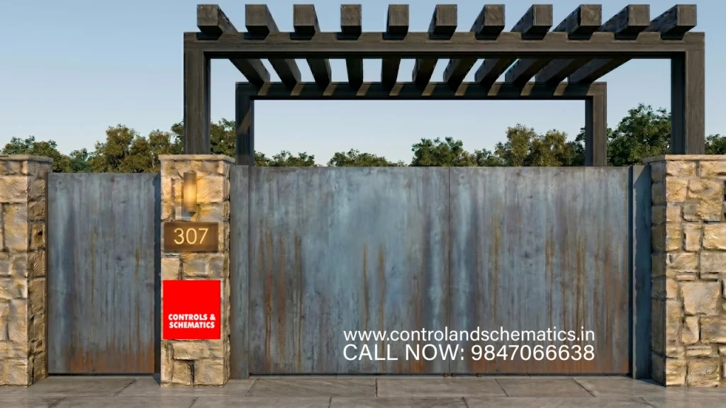 Modern corten steel gate