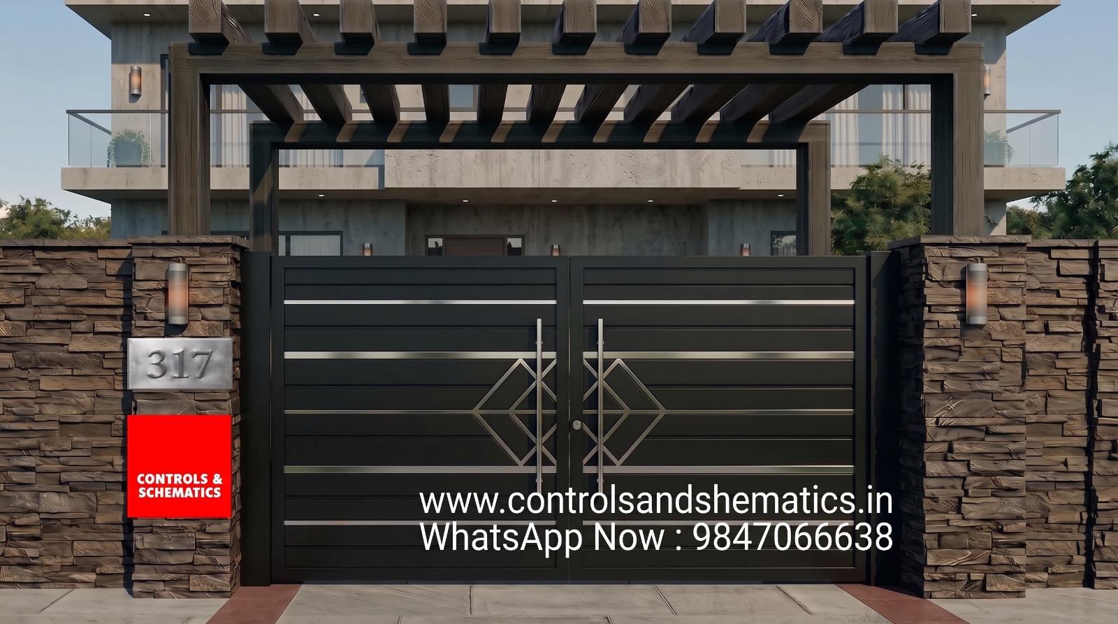 Contemporary styled gate design in Trivandrum