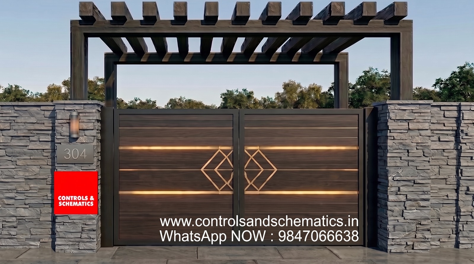 Good looking stylish gate design for home in Trivandrum