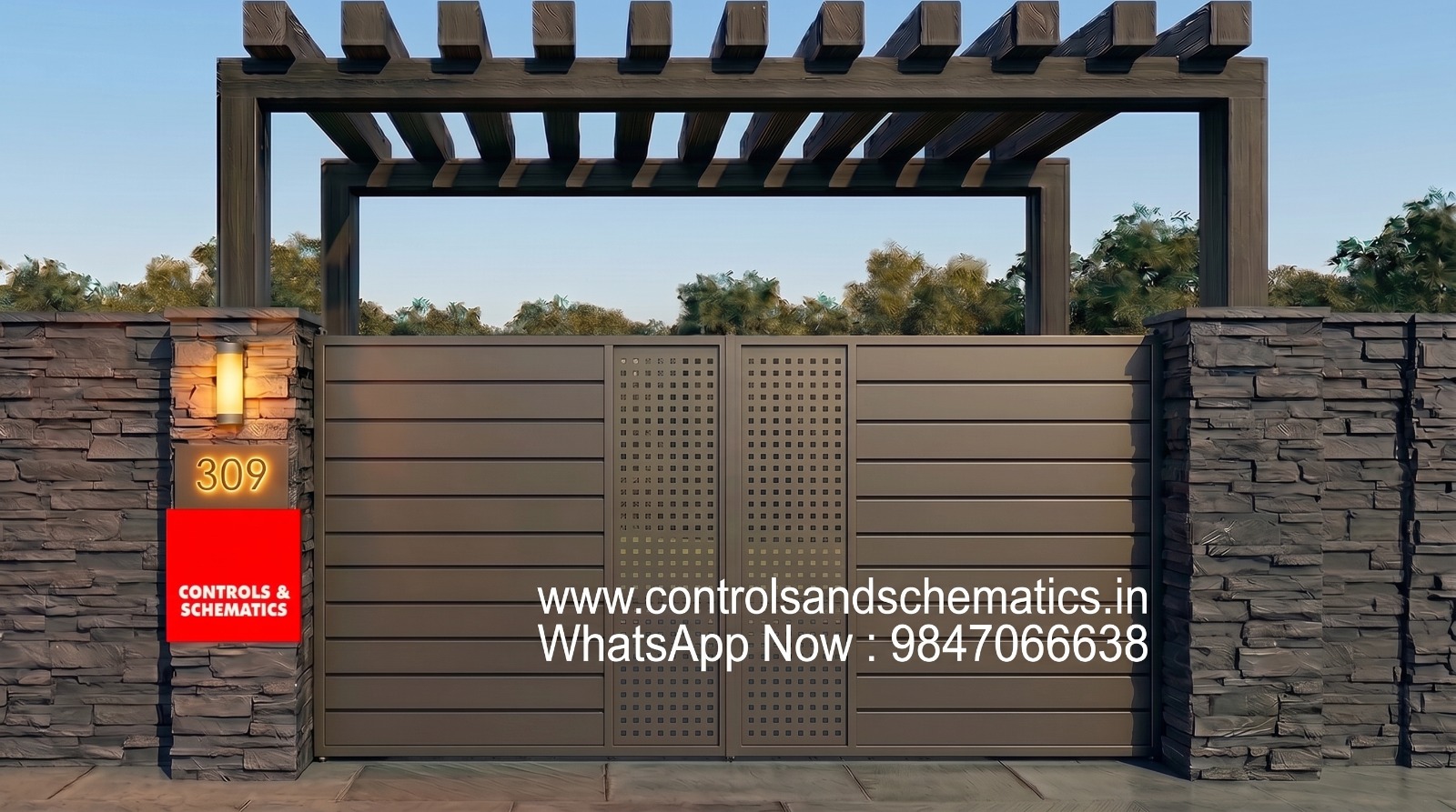 Premium luxury villa gate design in Trivandrum